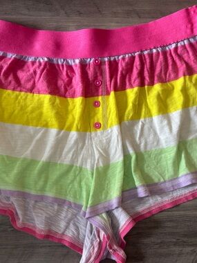 torrid Pink Yellow White Mint Striped Sleep Shorts